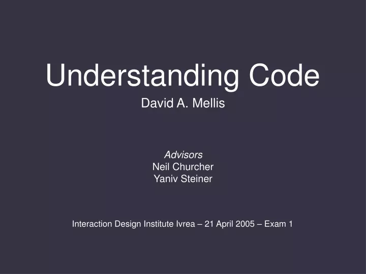 understanding code