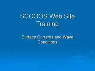 SCCOOS Web Site Training