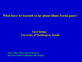 What have we learned so far about dilute Fermi gases?