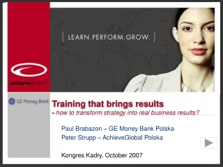 Training that brings results -  how to transform strategy into real business results?