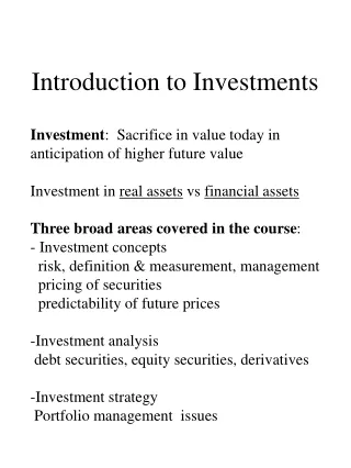 Introduction to Investments