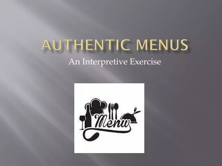 authentic menus