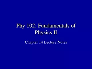 Phy 102: Fundamentals of Physics II