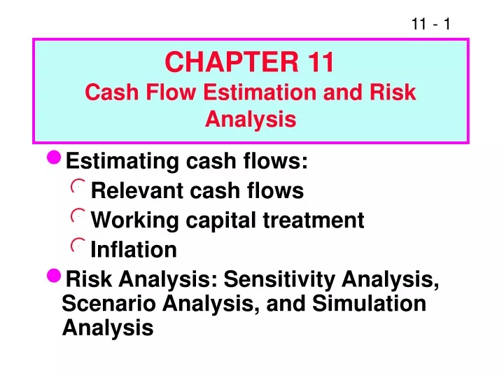 chapter 11 cash flow estimation and risk analysis