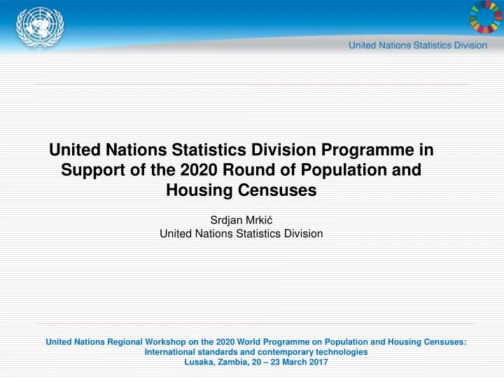 united nations statistics division programme