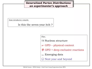 Generalized Parton Distributions: an experimenter’s approach