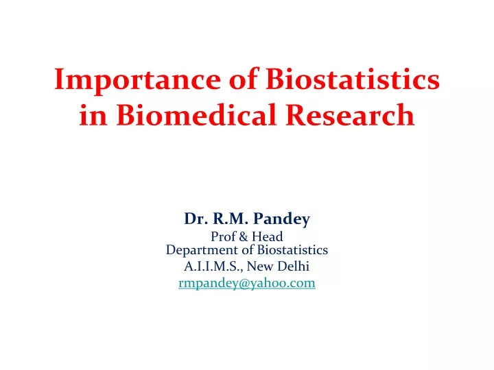 importance of biostatistics in biomedical research