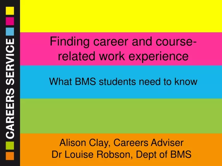 finding career and course related work experience