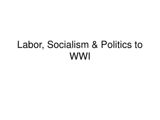 Labor, Socialism &amp; Politics to WWI