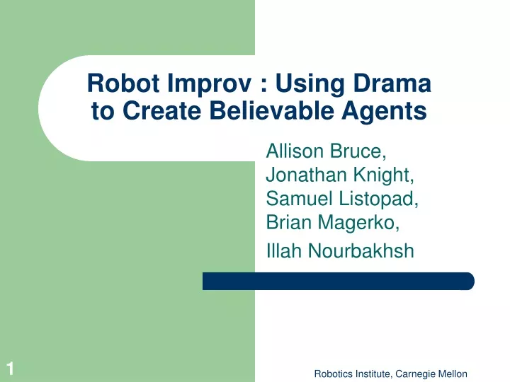 robot improv using drama to create believable agents