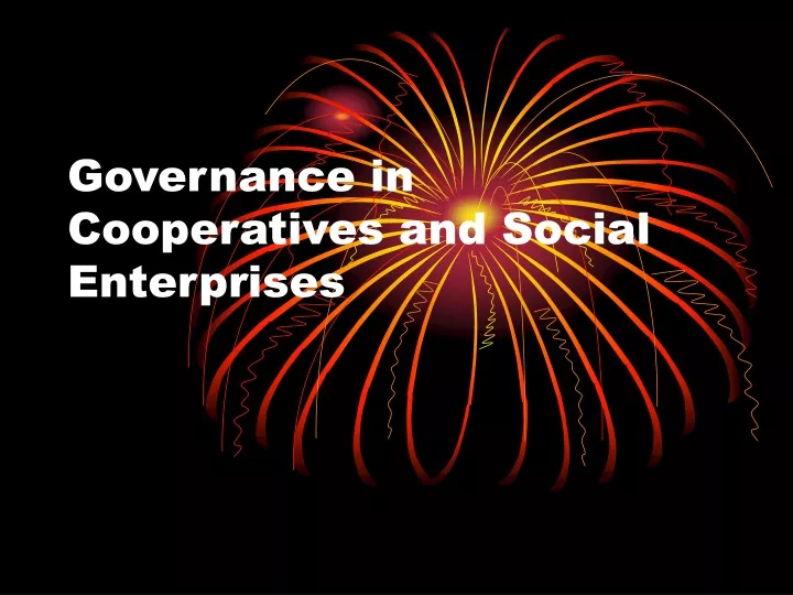 governance in cooperatives and social enterprises