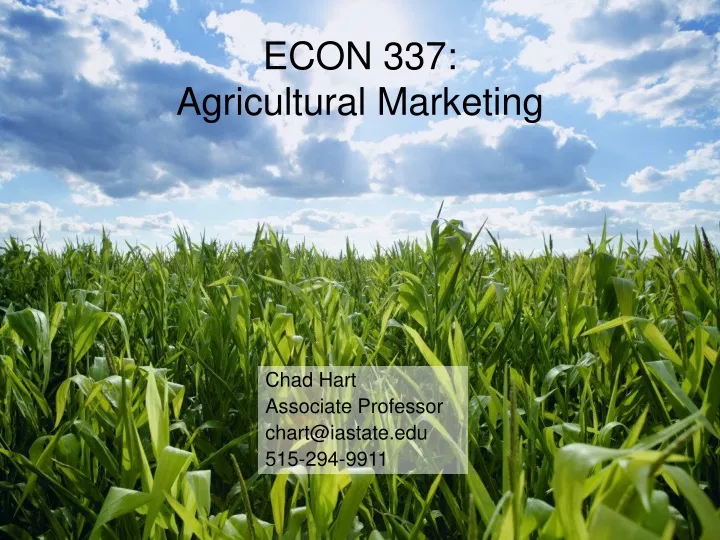 econ 337 agricultural marketing