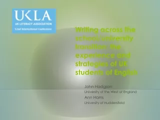 Writing across the school/university transition: the experience and