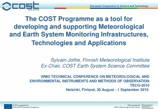 COST :   European Cooperation in Science and Technology