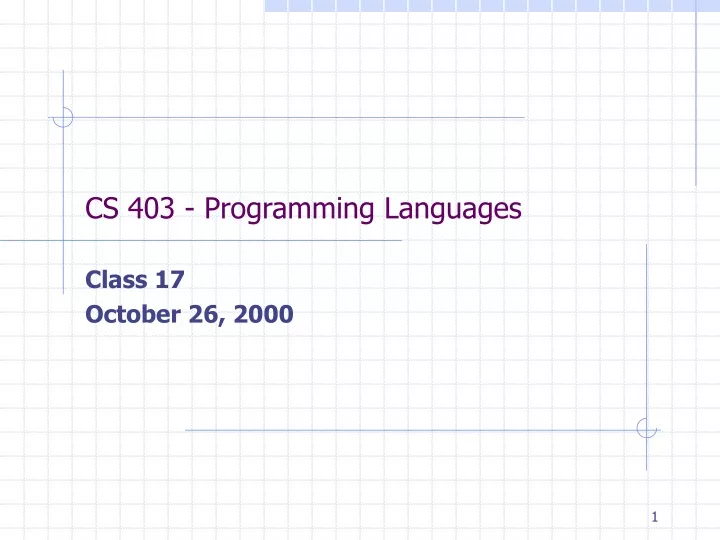 cs 403 programming languages