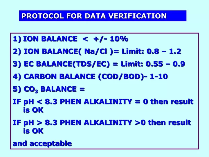 protocol for data verification