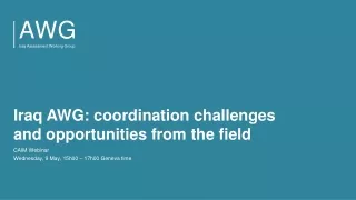 Iraq AWG: coordination challenges and opportunities from the field