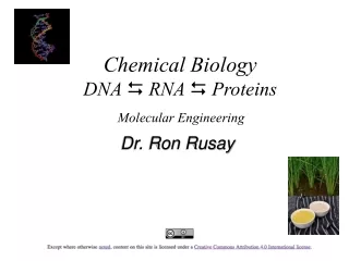 Chemical Biology DNA  ?  RNA  ?  Proteins