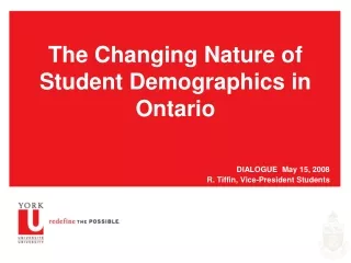 The Changing Nature of Student Demographics in Ontario