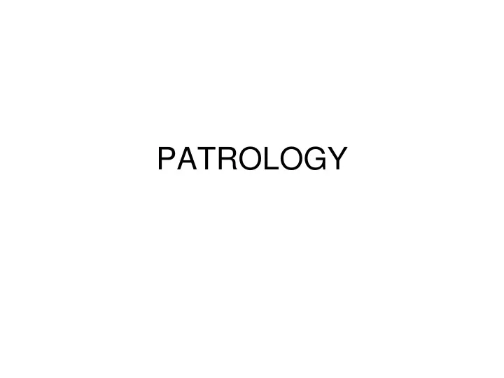patrology