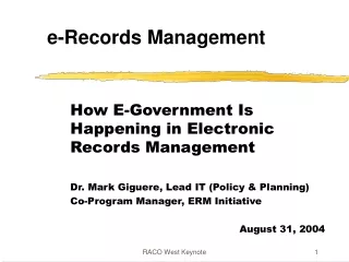 How E-Government Is Happening in Electronic Records Management