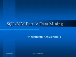 SQL/MM Part 6: Data Mining
