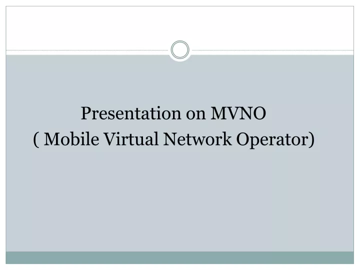 presentation on mvno mobile virtual network