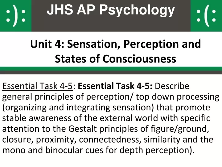 unit 4 sensation perception and states of consciousness