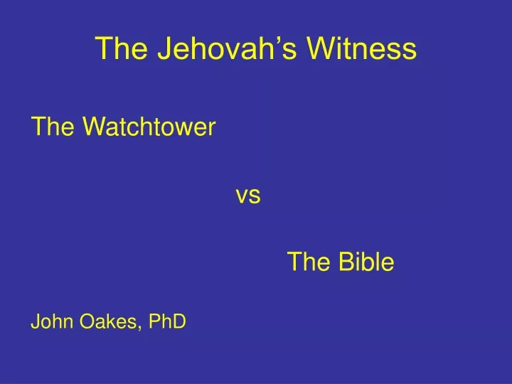 the jehovah s witness