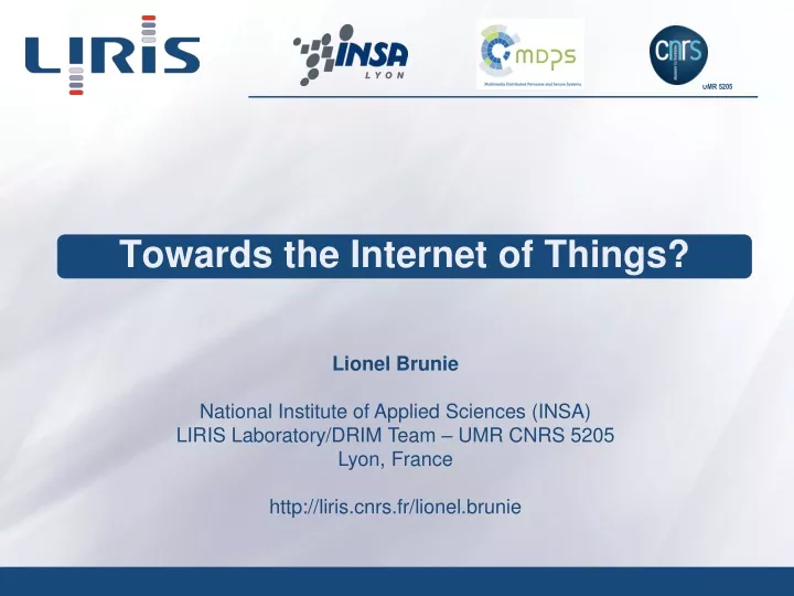 towards the internet of things