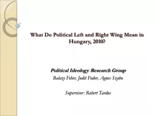 What Do Political Left and Right Wing Mean in Hungary, 2010?