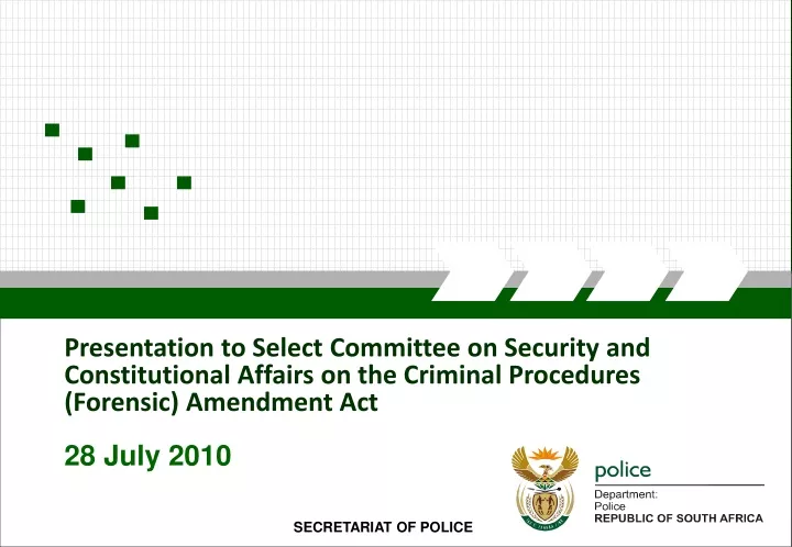 presentation to select committee on security