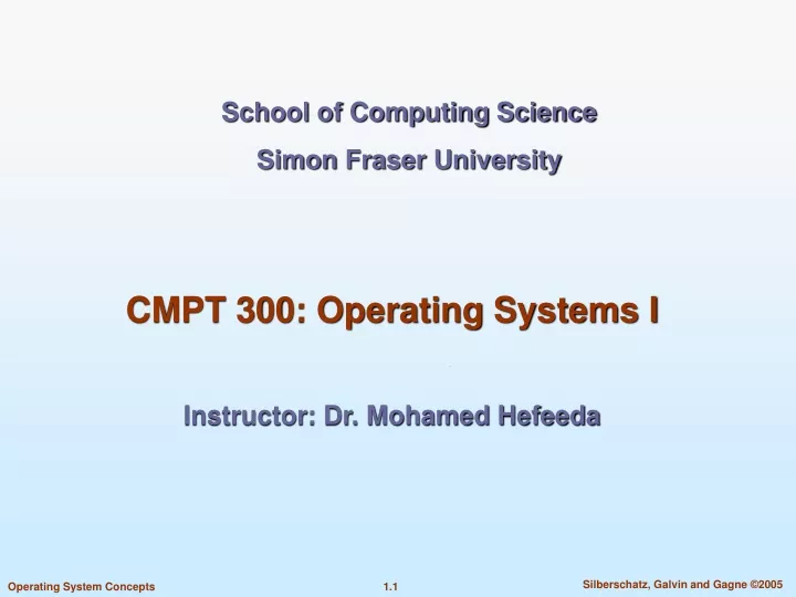 school of computing science simon fraser university