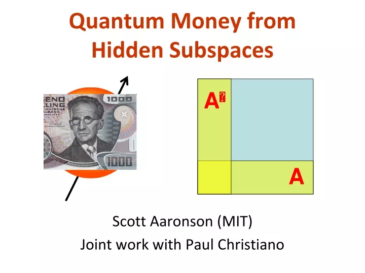 quantum money from hidden subspaces