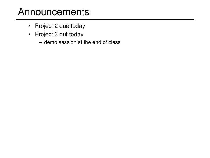 announcements