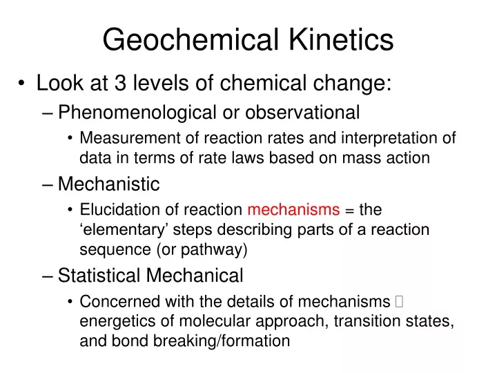 geochemical kinetics