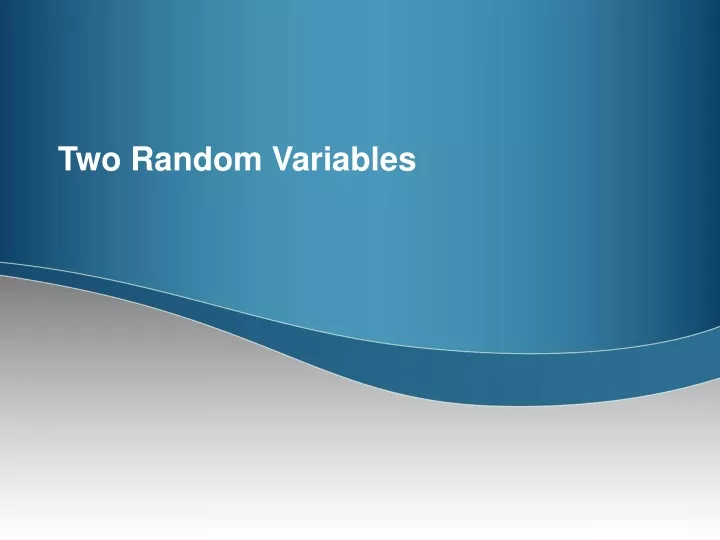 two random variables