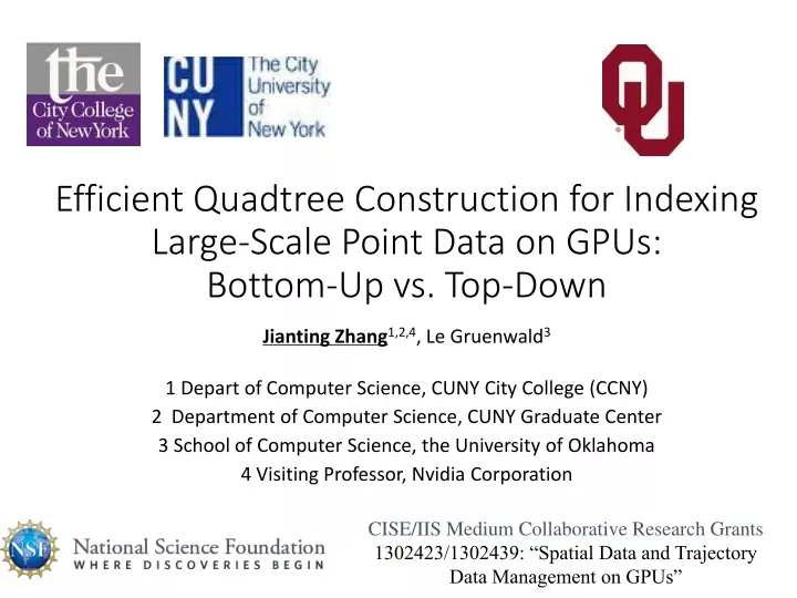 efficient quadtree construction for indexing large scale point data on gpus bottom up vs top down