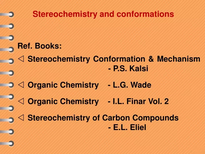 stereochemistry and conformations