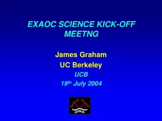 EXAOC SCIENCE KICK-OFF MEETNG