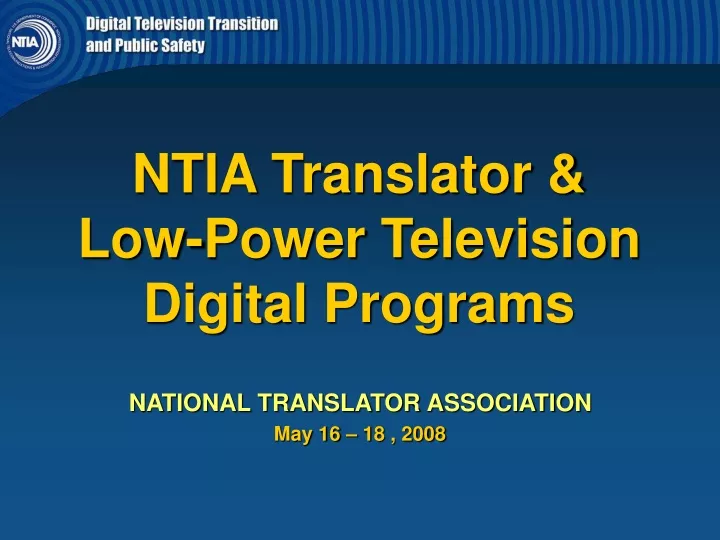 ntia translator low power television digital programs