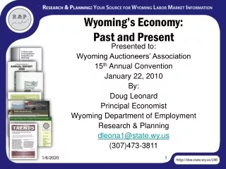 Wyoming’s Economy:  Past and Present
