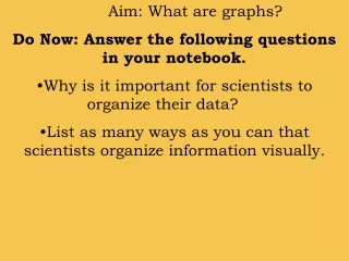 Aim: What are graphs?  Do Now: Answer the following questions in your notebook.