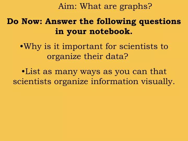 aim what are graphs do now answer the following