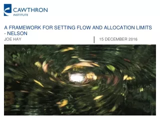 A framework for setting flow and allocation limits - Nelson