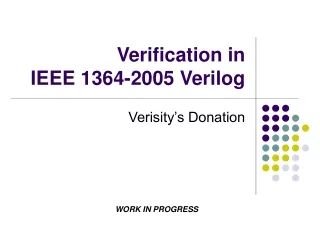 Verification in  IEEE 1364-2005 Verilog