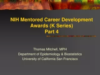 nih mentored career development awards k series part 4