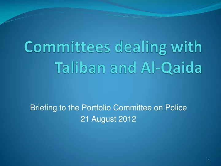 committees dealing with taliban and al qaida
