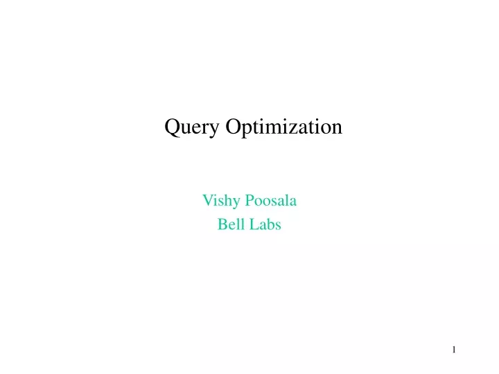 query optimization