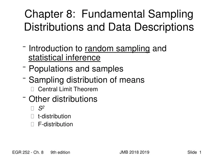chapter 8 fundamental sampling distributions and data descriptions